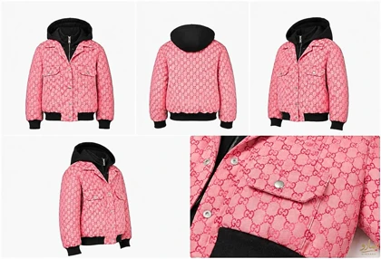 کاپشن ترکیبی زیپ و دکمه Gucci