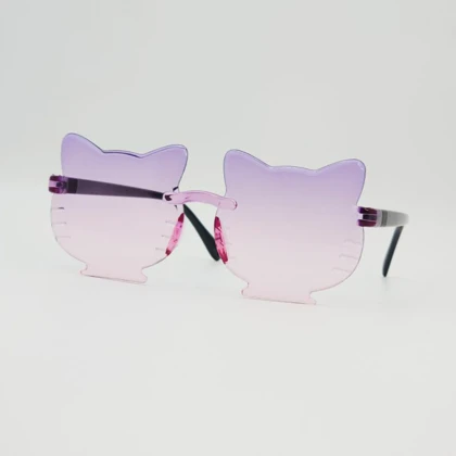 عینک آفتابی بچگانه طرح گربه کیتی با شیشه‌های ضد اشعه U
