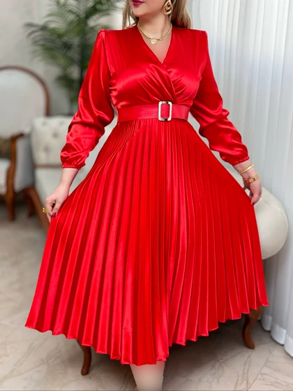 پیراهن ساتن پلیسه 2703