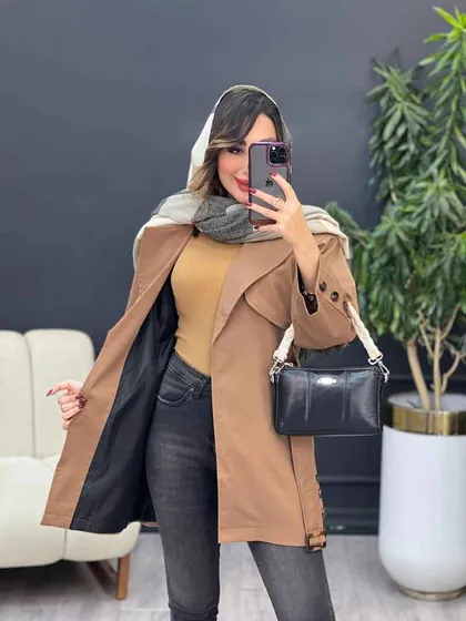 بارانی بغل چهاردکمه ژیله دار