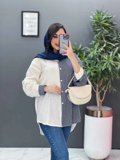شومیز ترکیبی راه راه