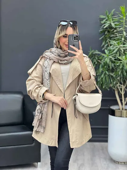 مانتو لینن کمر گت سر شانه پاگن