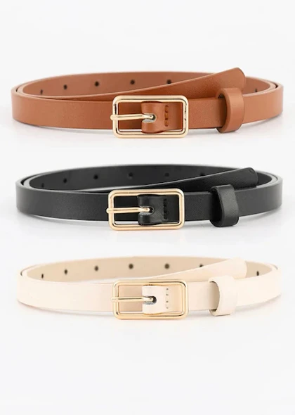 کمربند زنانه ترک وارداتی- سگک مستطیل - در سه رنگ