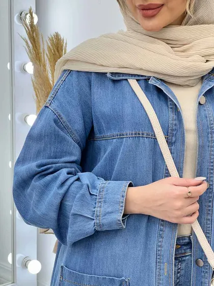 مانتو جین برش‌دار