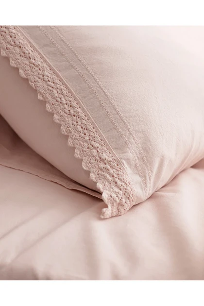 سرویس روتختی دو نفره Madame Coco مدل Maveray پنبه - صورتی پودری