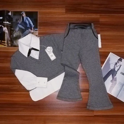 بلوز شلوار بوتکات مجلسی دخترانه پاپیون