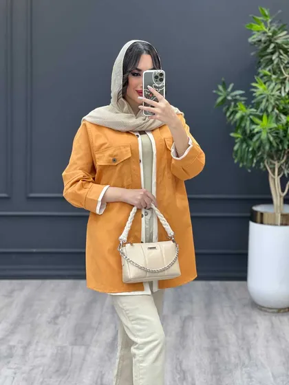 مانتو ترکیبی آستین پیله