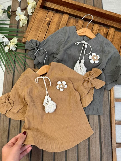 شومیز تک گل برجسته (شارژ سوم)