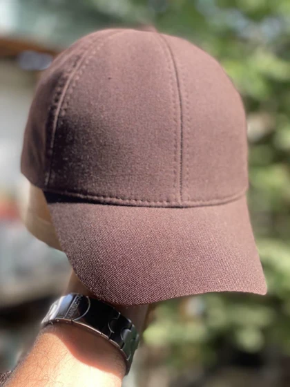 کلاه بیسبالی پارچه وارداتی قهوه ای