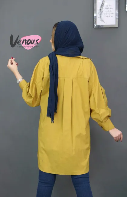 مانتو دوجیب آستین پفی