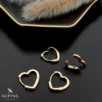 گوشواره‌های حلقه‌ای ژوپینگ طرح قلب سایز متوسط