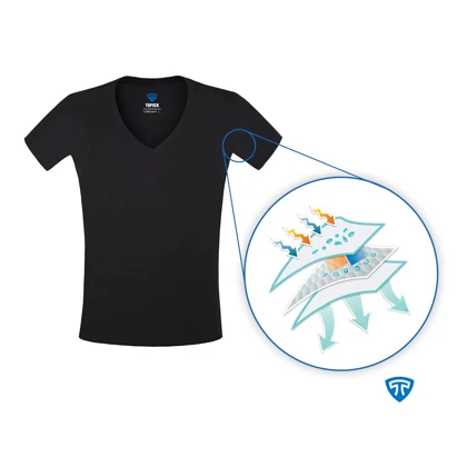 زیرپوش ضد تعریق یقه هفت باز مردانه مشکی