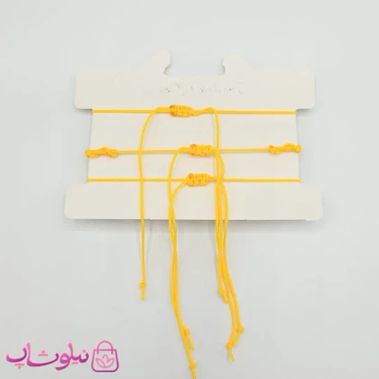 دستبند یا پابند دخترانه زرد طرح گل بابونه پک سه تایی