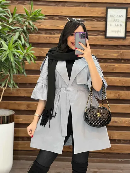 بارانی کمردار آستین شیپوری