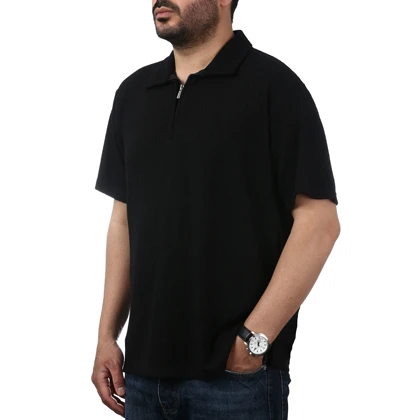 پولوشرت آستین کوتاه نیم زیپ مردانه تن کوک مدل 151452