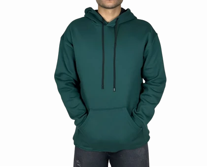 هودی سبز پنبه سه نخ اسپرت