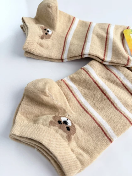 جوراب مچی نخ پنبه طرح خرس