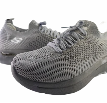 کفش اسپرت و روزمره زنانه و پسرانه برند اسکچرز Skechers مدل بافتی بندی طوسی کد 237