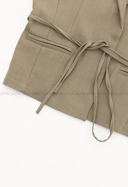 ست کت شلوار کرپ کمر بندی کد1005279