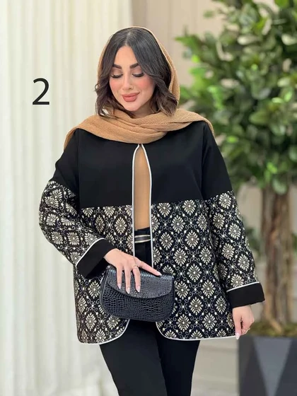 مانتو طرح دار مغزی دوزی دلبر
