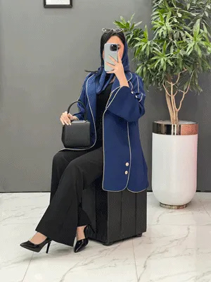 مانتو ژاکارد بغل دکمه