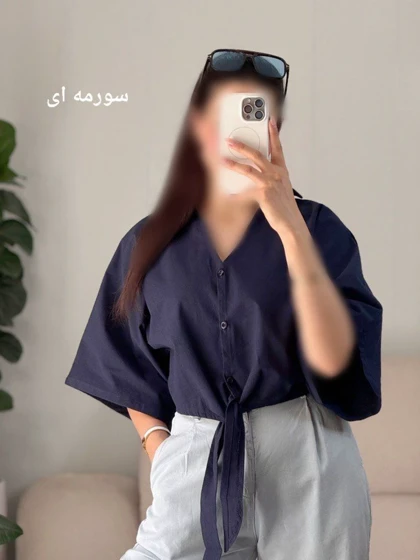 شومیز جلو گره‌ای مدل تبسم | شومیز جلو گره‌ای مدل تبسم کد 50325 کد 11913