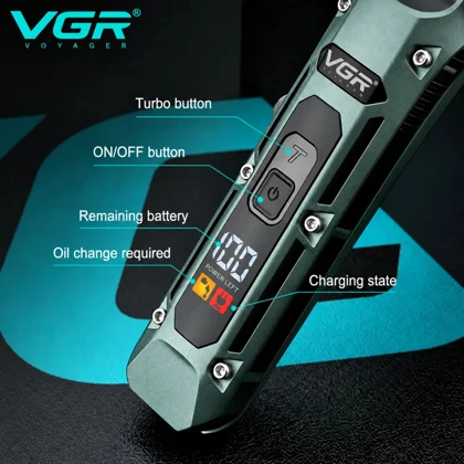 ماشین اصلاح موی سر و صورت وی جی آر VGR مدل V-696 شارژی با 4 شانه