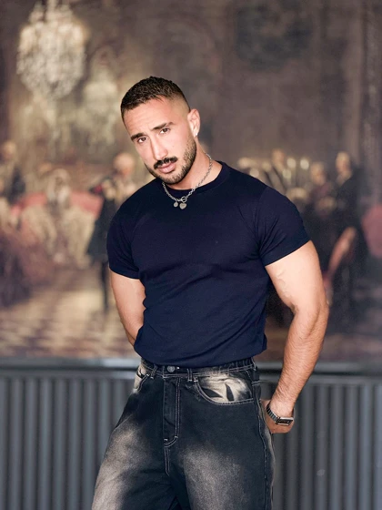 تیشرت ورزشی Fit-shert کبریتی سرمه ای