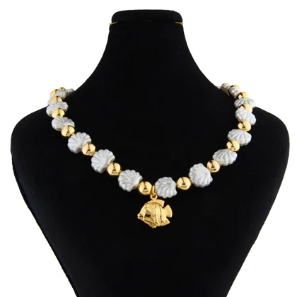 گردنبند دخترانه مدل ماهی مرواریدی