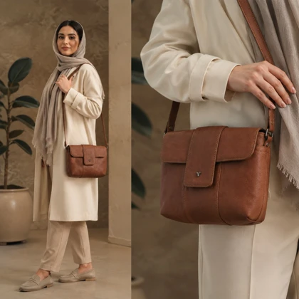 کیف دوشی زنانه چرم یلسان مدل سولیا کد 215-HR