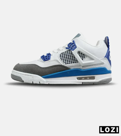 کفش کتانی ساق‌دار مردانه و زنانه سفید آبی NIKE jordan 4 مدل 7717