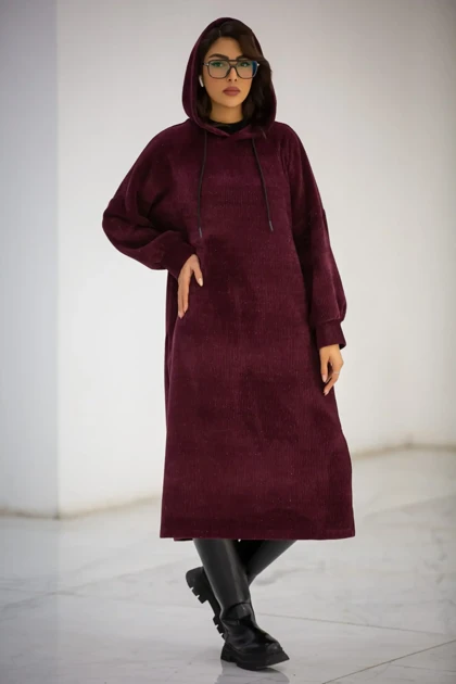 پالتو بیسکوییتی کلاهدار بلند