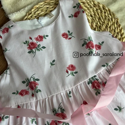 سارافون بچگانه طرح گل سایز 100 تا 140 وارداتی