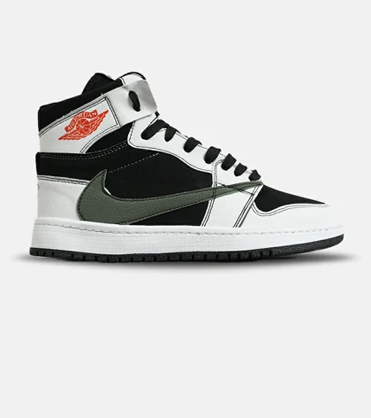 کفش کتانی ساق‌دار مردانه و زنانه سفید مشکی سبز NIKE travis scott مدل 8053