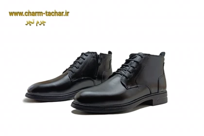 نیم بوت مردانه بندی بغل زیپ‌دار چرم طبیعی