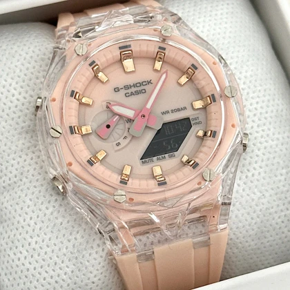 ساعت جی شاک زنانه صورتی پمپی 2100 G-SHOCK کد 1124