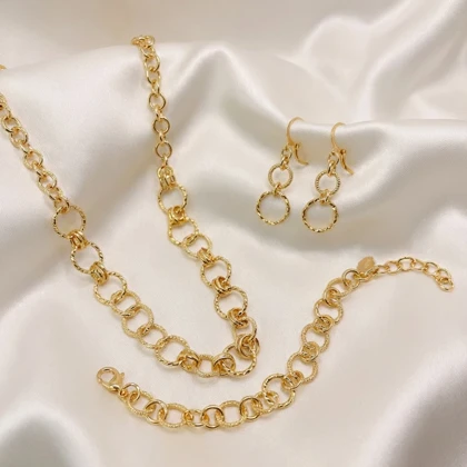 سرویس کامل برند شین مدل «حلقه‌های خورشید» | بافت شنی درخشان با گارانتی 1 ساله