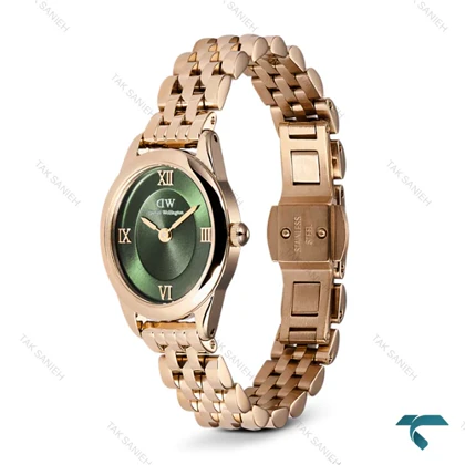 ساعت دنیل ولینگتون زنانه مدل Ophelia مینی رزگلد سبز DW-7688-L