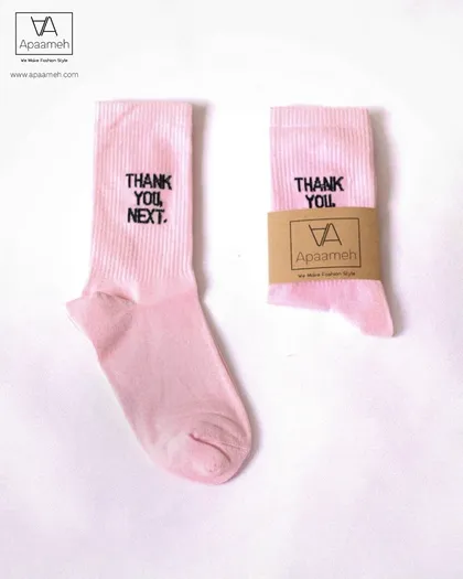جوراب ساق بلند طرح THANK YOU NEXT