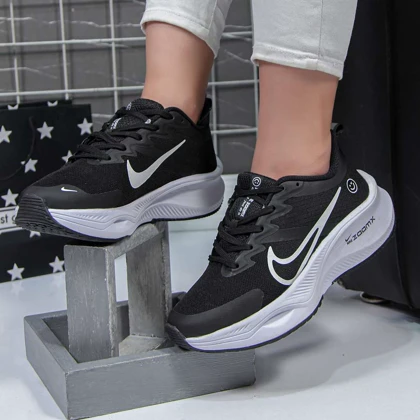 کتانی ست مردانه زنانه اسپرت مدل nike zoom نایک زوم رنگ مشکی سفید