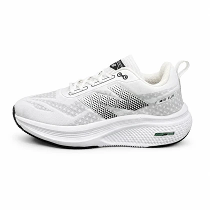 کتانی مردانه مدل رانینگ نیوبالانس سفید طوسی New BALANCE