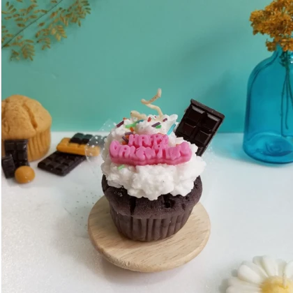 شمع کاپ کیک شکلاتی هپی