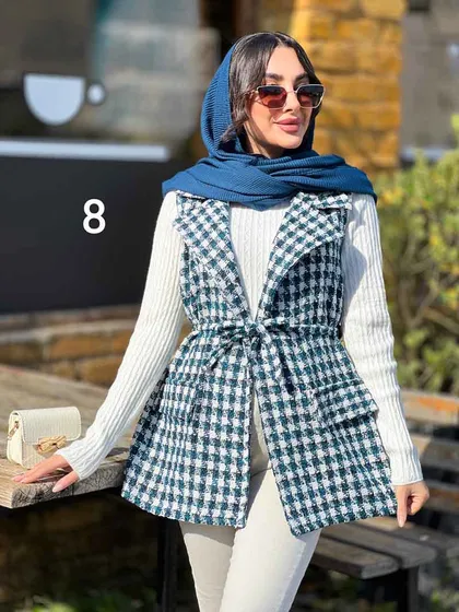 ژیله دو جیب پاکتی کمردار