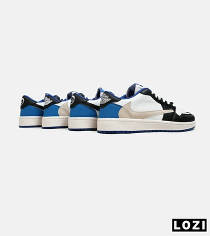 کفش کتانی مردانه کرم سفید مشکی NIKE travis scott مدل 5482