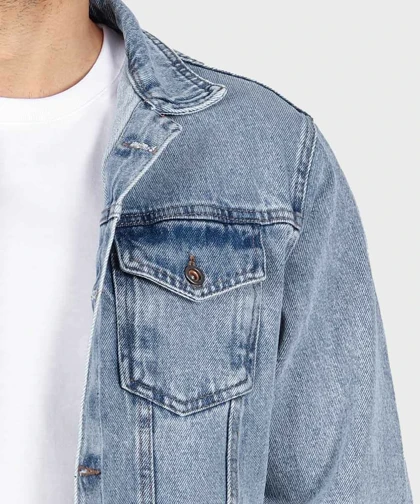 کت جین آبی روشن ساده 0205