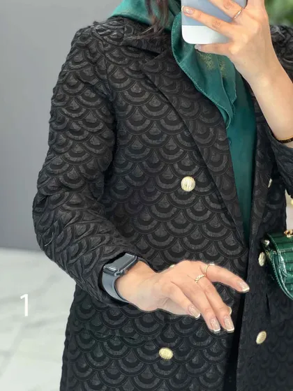 مانتو کتی طرح دار شش دکمه