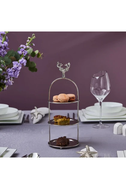 ظرف پذیرایی 3 طبقه Karaca Home مدل Maison فلزی