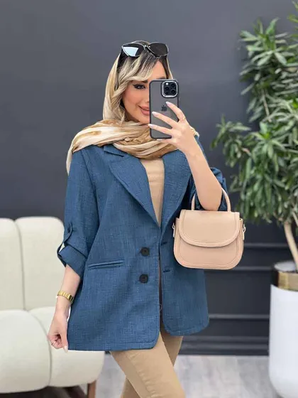 مانتو جیب نما دو دکمه