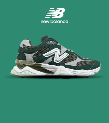 کفش کتانی مردانه و زنانه سبز طوسی NEW BALANCE 9060 مدل 7231