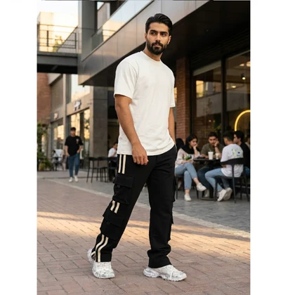 شلوار مردانه شش جیب دونوار مدل Sardar-مشکی